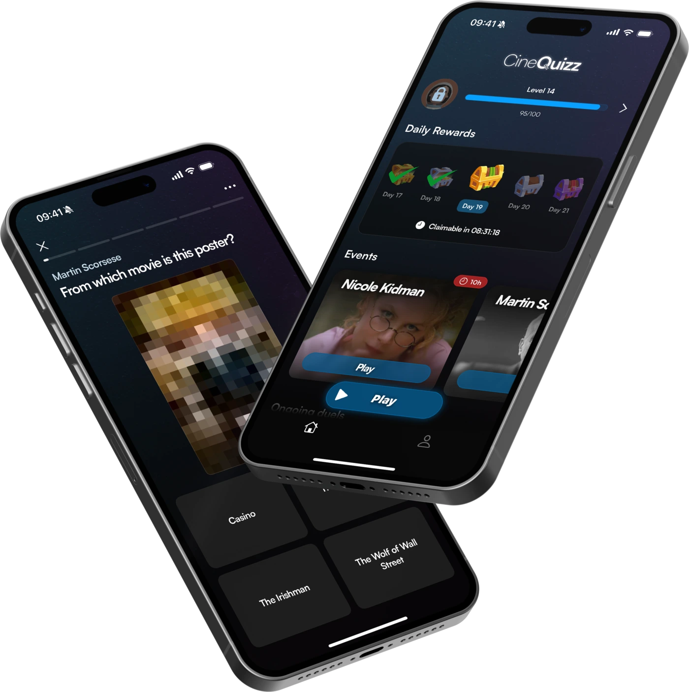 CineQuizz app interface mockup